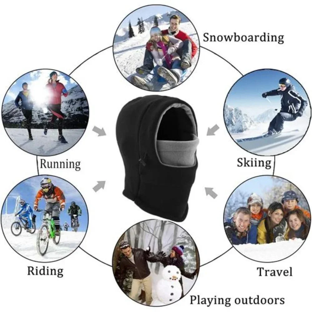 Balaclava Ski Mask 2 Pcs - Windproof Warmer Fleece Adjustable Winter Mask